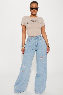 Say What You Want Baggy Jeans - Light Wash sold by Fashion Nova