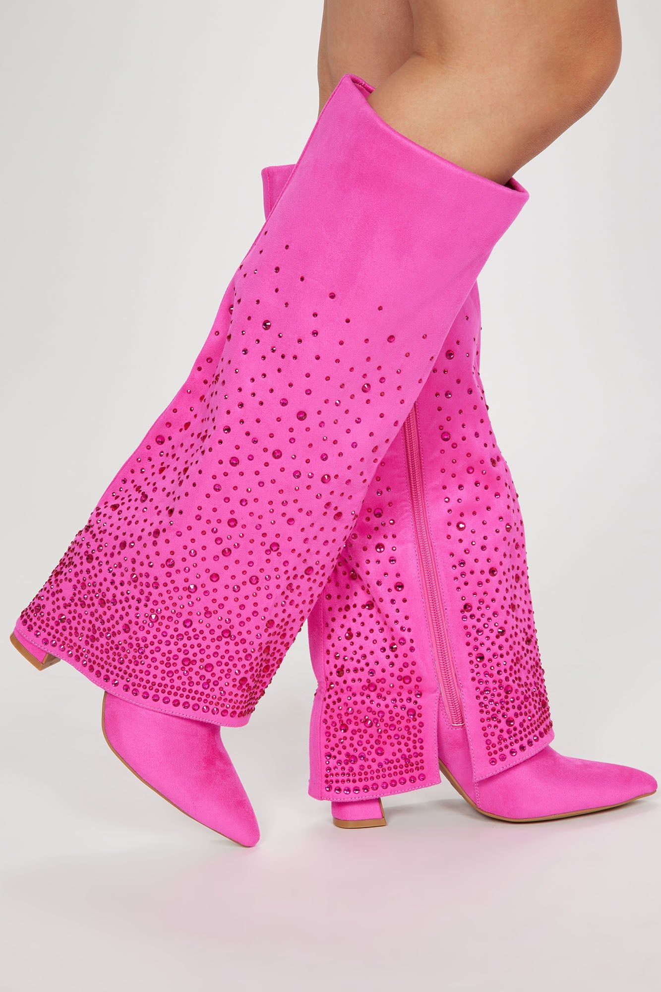 The Best Vibe Knee High Heeled Boots - Pink sold by Fashion Nova product image thumbnail 3