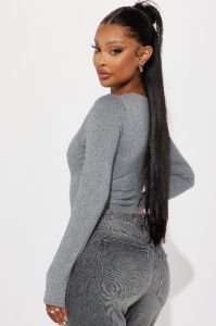 Myra Double Lined Bodysuit - Charcoal sold by Fashion Nova
