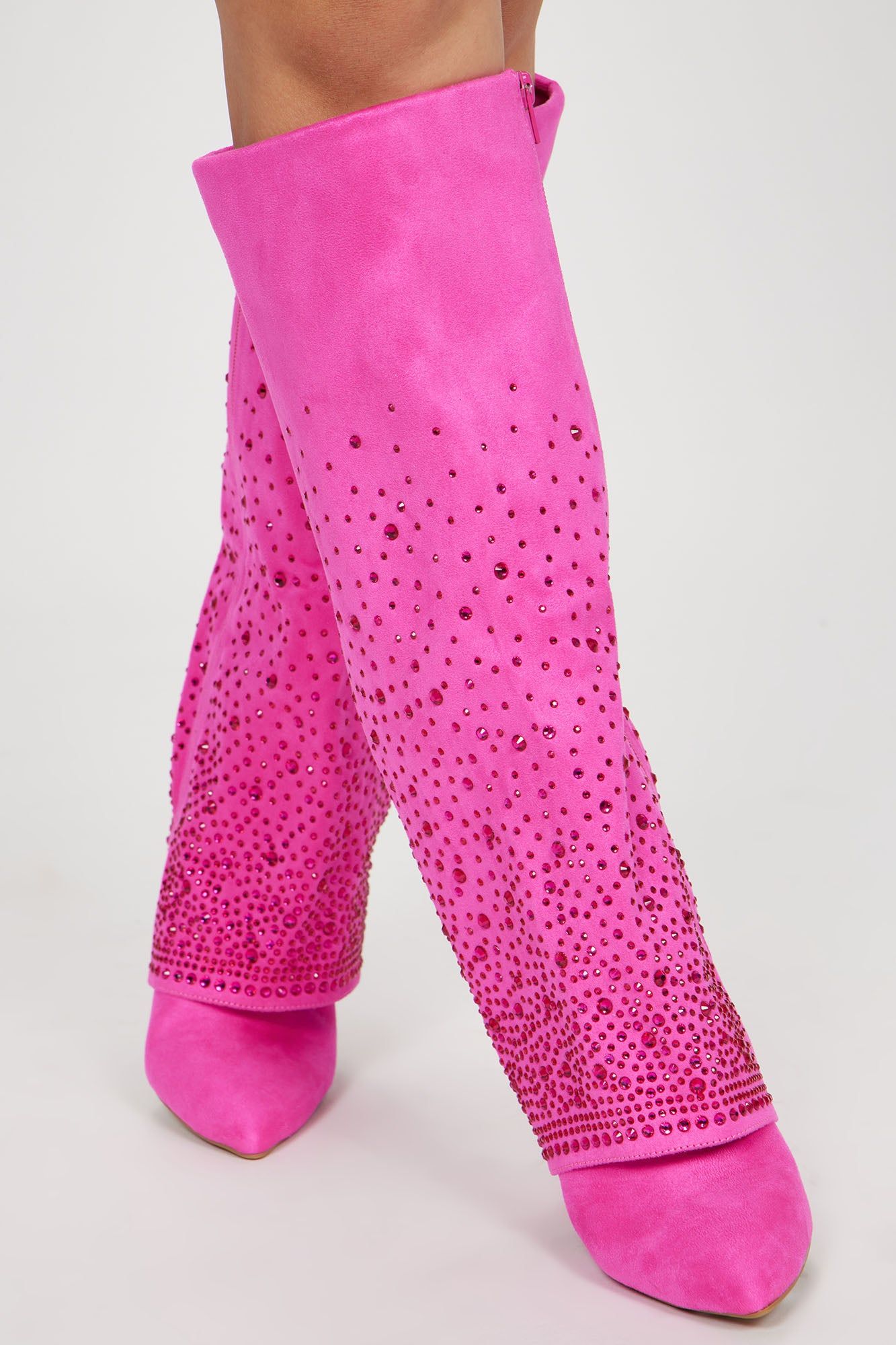 The Best Vibe Knee High Heeled Boots - Pink sold by Fashion Nova product image thumbnail 2