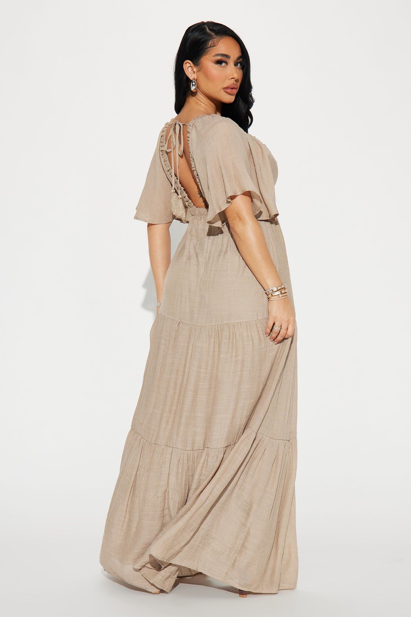 Elena Ruffle Maxi Dress - Mocha sold by Fashion Nova product image thumbnail 3