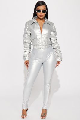 You've Got It Faux Leather Pant - Silver sold by Fashion Nova