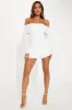 Zahraa Off Shoulder Romper - Ivory sold by Fashion Nova