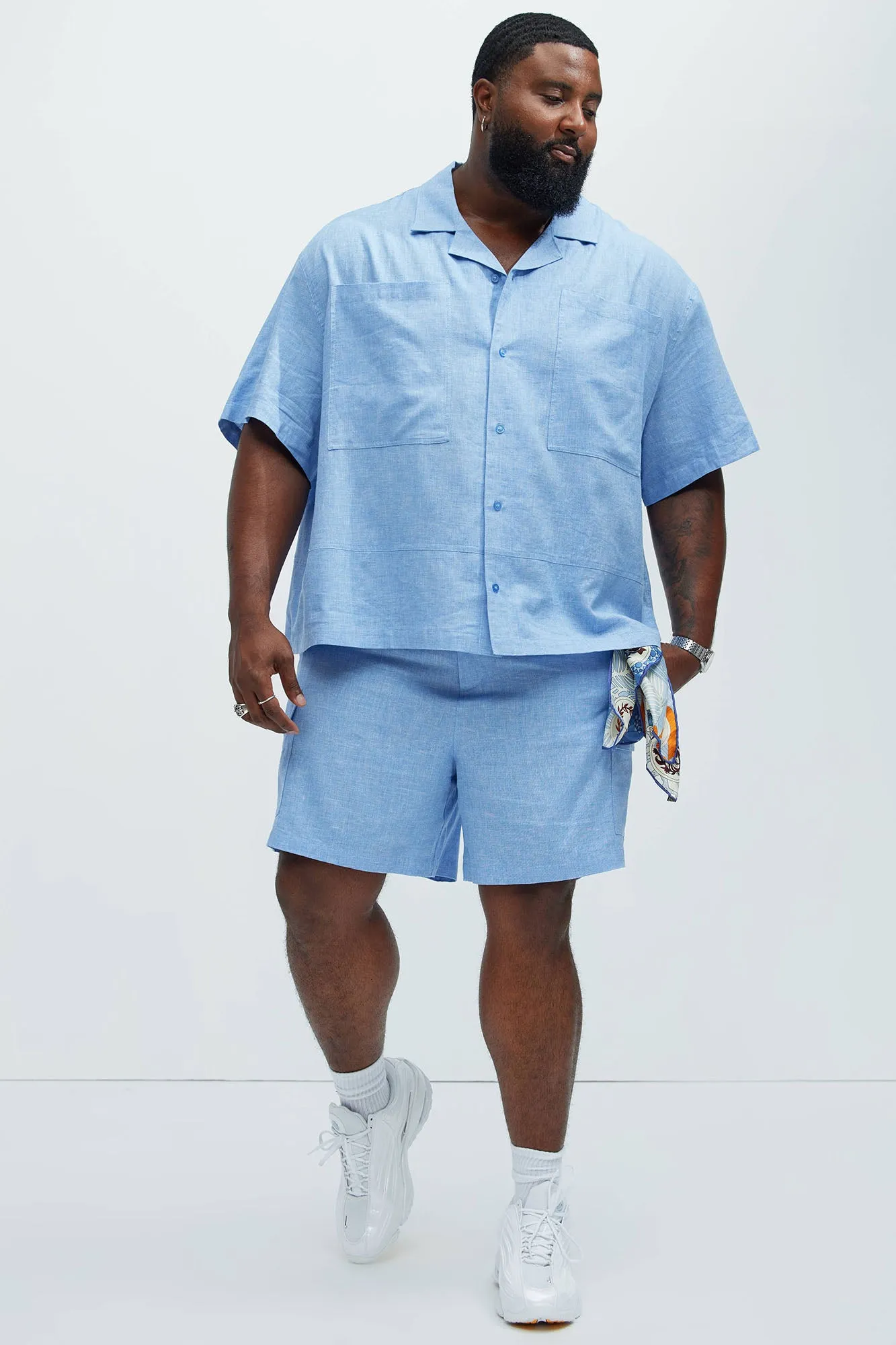 Bahamas Linen Cuban Shirt - Ice Blue sold by Fashion Nova product image thumbnail 5