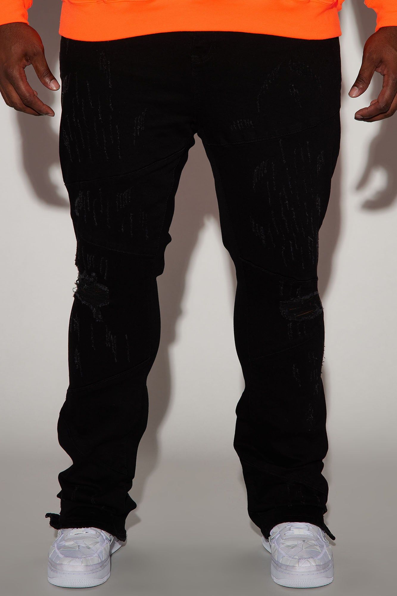 Lowkey Panel Stacked Skinny Flare Jeans - Black sold by Fashion Nova product image thumbnail 5