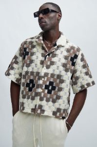 トップス RAYON JACQUARD CROPPED SHIRT RAYON JACQUARD CROPPED SHIRT（シャツ/ブラウス）｜WYM LIDNM