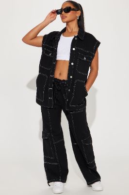 Jayla Denim Pant Set - Black sold by Fashion Nova