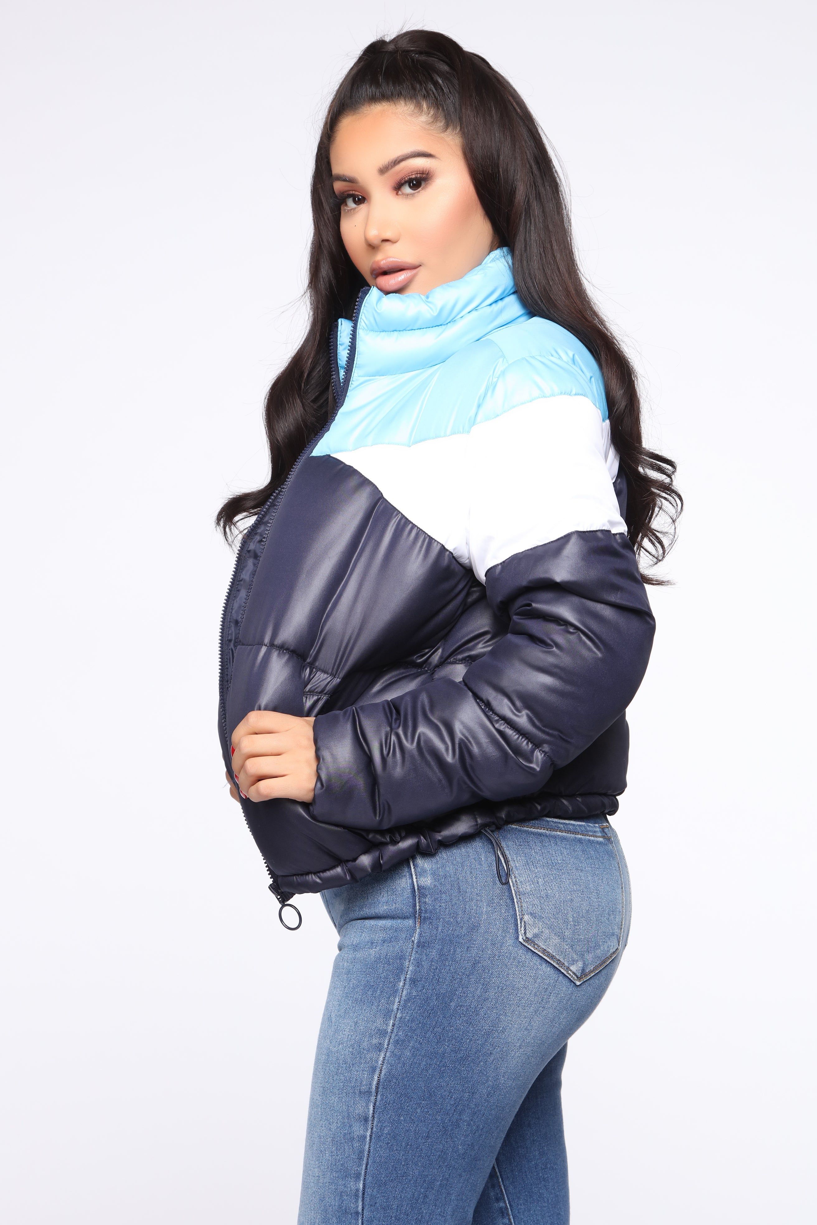 Rain Won't Stop Me Puffer Jacket - Blue/combo sold by Fashion Nova product image thumbnail 3