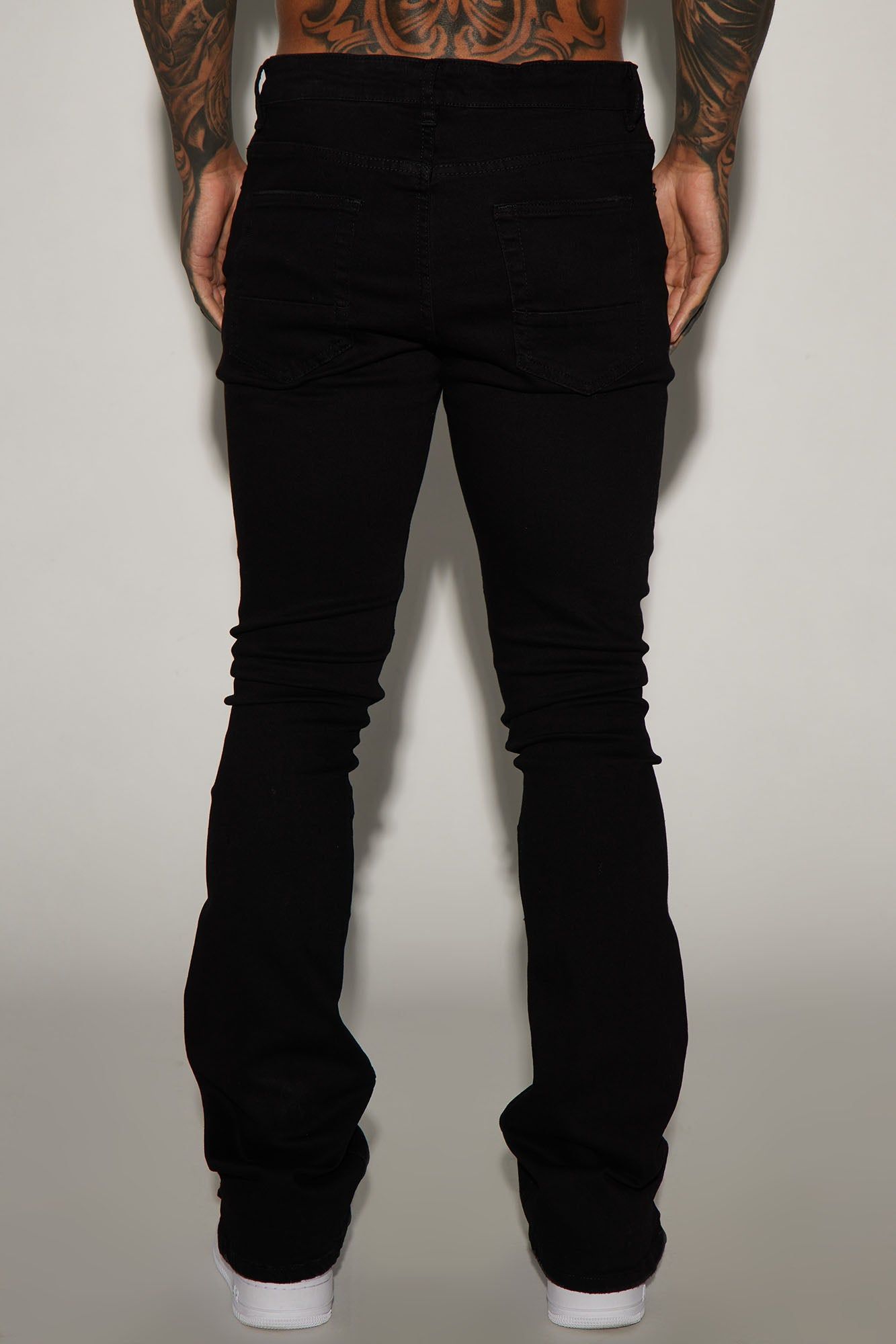 Lowkey Panel Stacked Skinny Flare Jeans - Black sold by Fashion Nova product image thumbnail 4