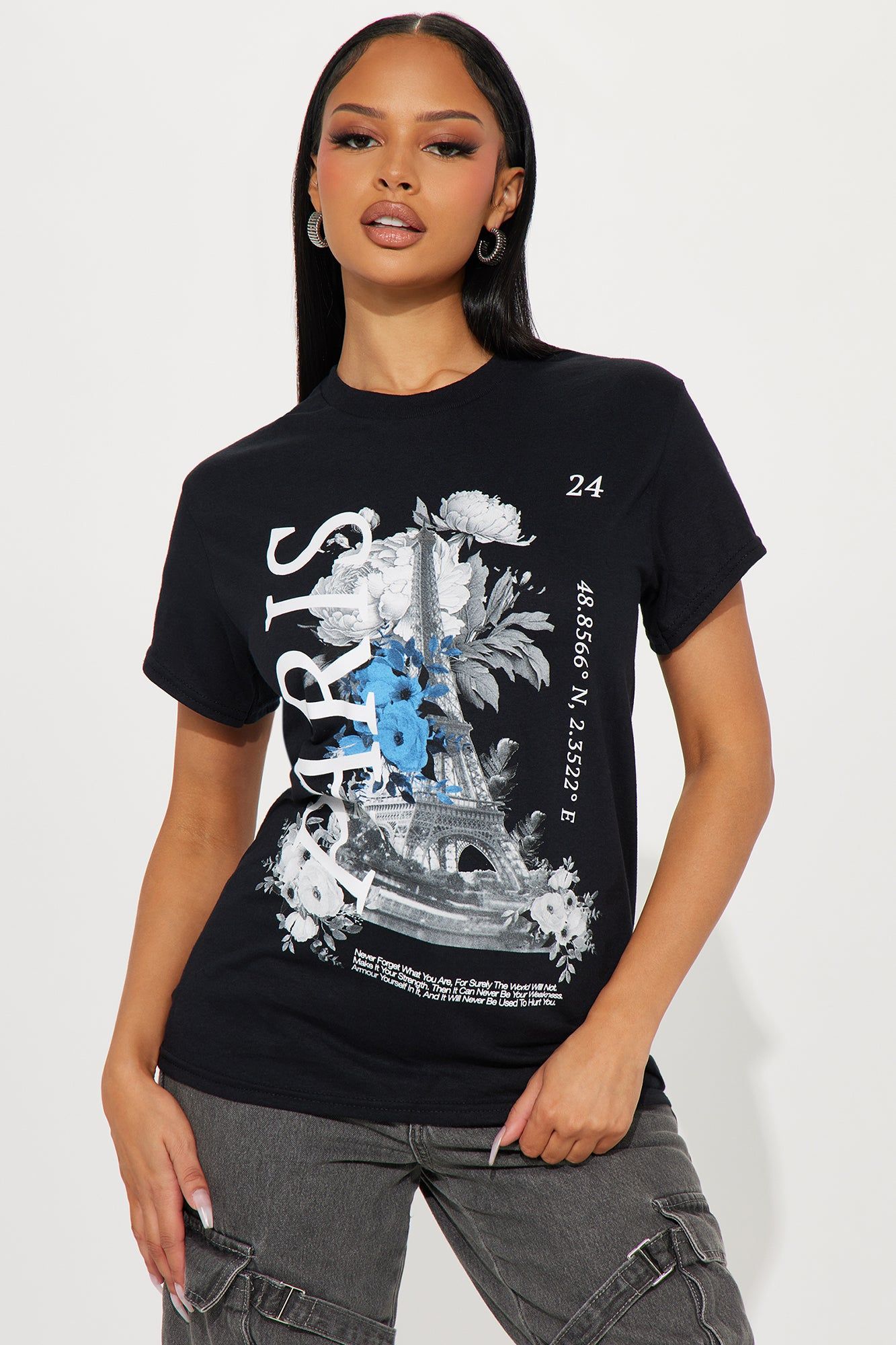 Pardon My French Paris Tee - Black sold by Fashion Nova