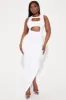 Maria Cut Out Maxi Dress - White sold by Fashion Nova