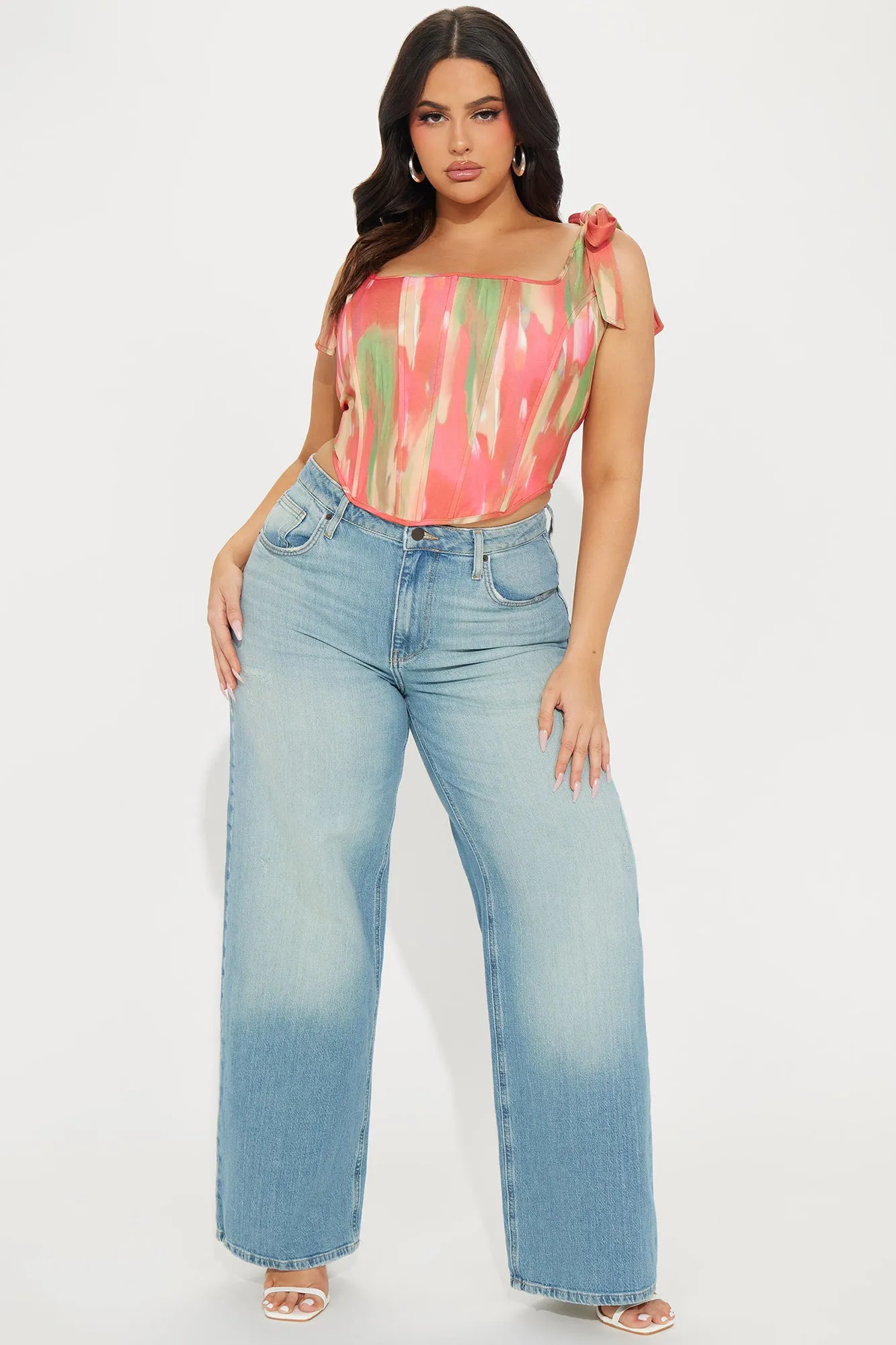 Summer Sunset Corset Top - Orange/combo sold by Fashion Nova product image thumbnail 5