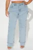 Sticking With It Stretch Straight Leg Jeans - Light Wash sold by Fashion Nova