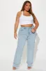 Sticking With It Stretch Straight Leg Jeans - Light Wash sold by Fashion Nova