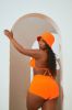 Melina 3 Piece Boyshort Bikini Set - Neon Orange sold by Fashion Nova