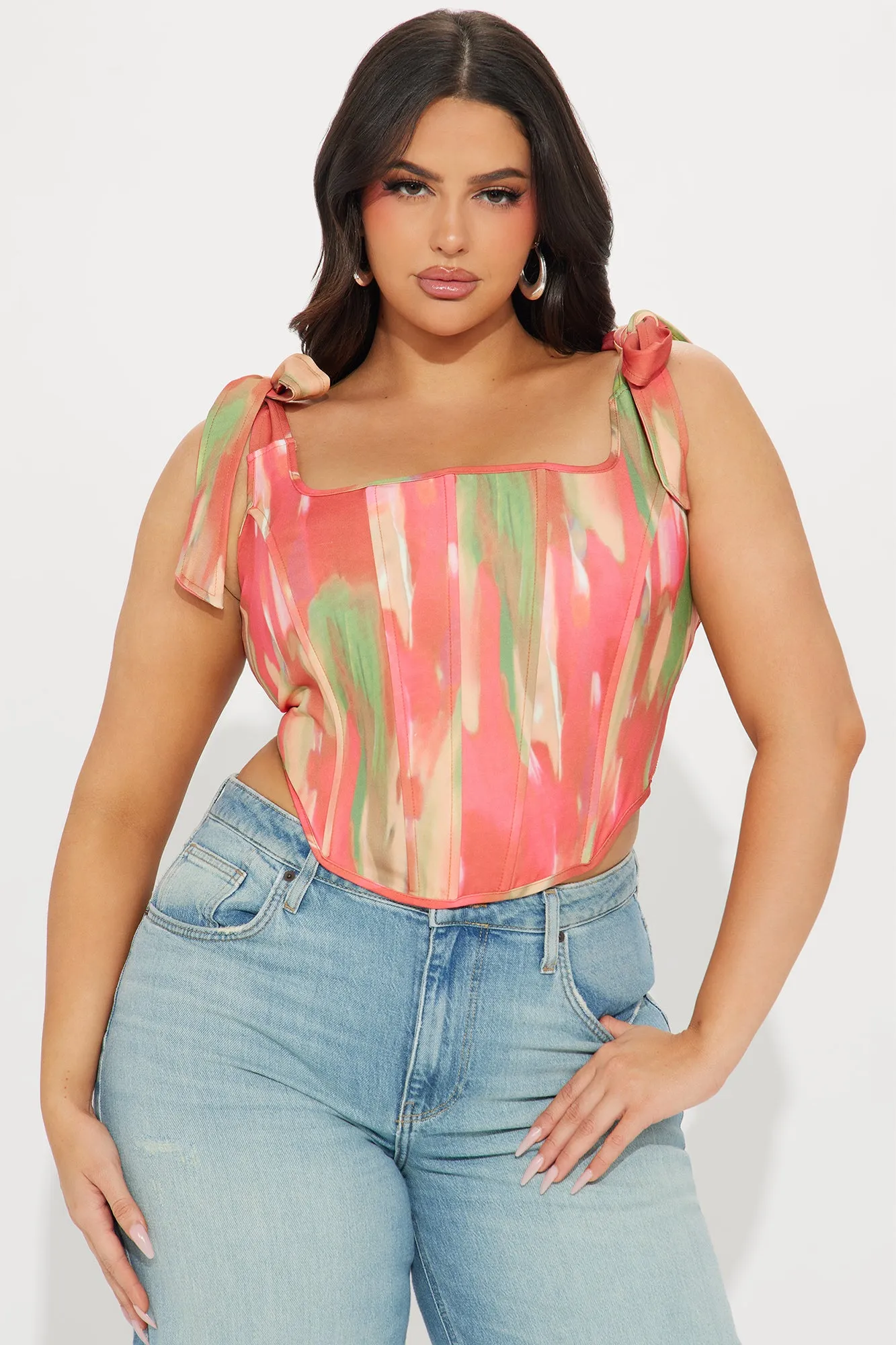Summer Sunset Corset Top - Orange/combo sold by Fashion Nova product image thumbnail 4