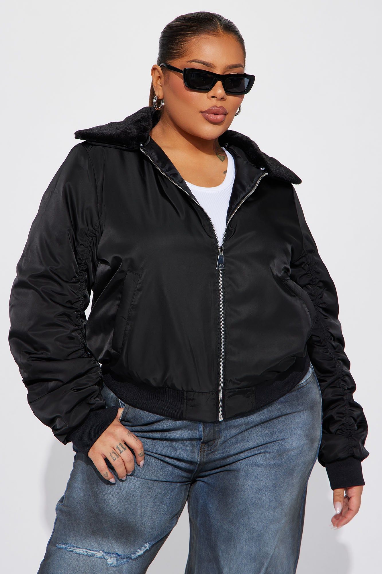 Let It Go Bomber Jacket - Black sold by Fashion Nova product image thumbnail 4