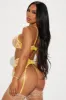 Emily Lace Garter 3 Piece Set - Yellow sold by Fashion Nova
