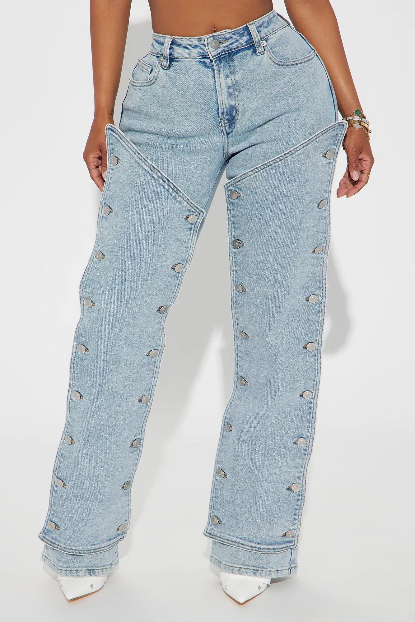 Sticking With It Stretch Straight Leg Jeans - Light Wash sold by Fashion Nova product image thumbnail 2