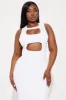 Maria Cut Out Maxi Dress - White sold by Fashion Nova