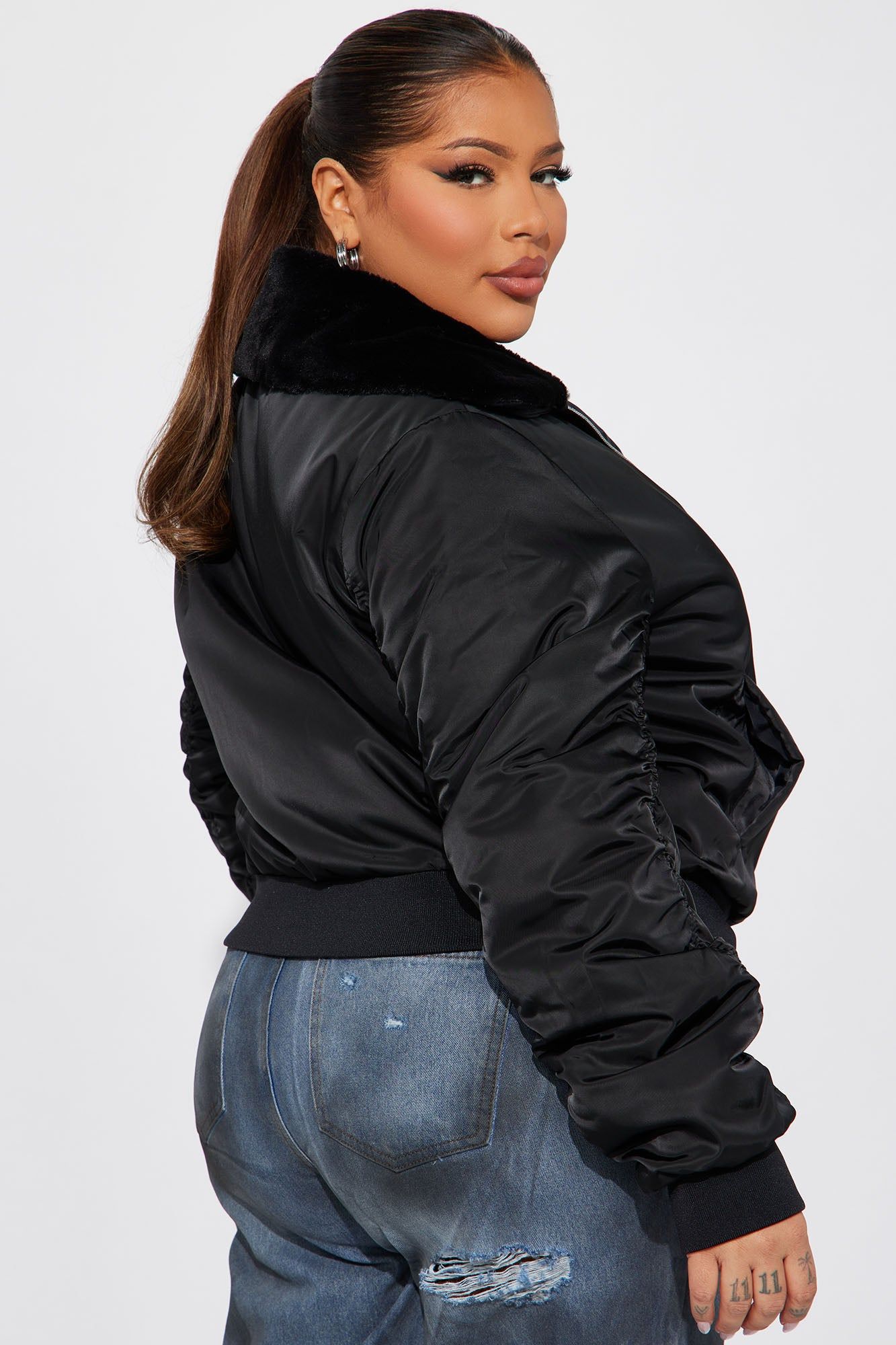 Let It Go Bomber Jacket - Black sold by Fashion Nova product image thumbnail 6
