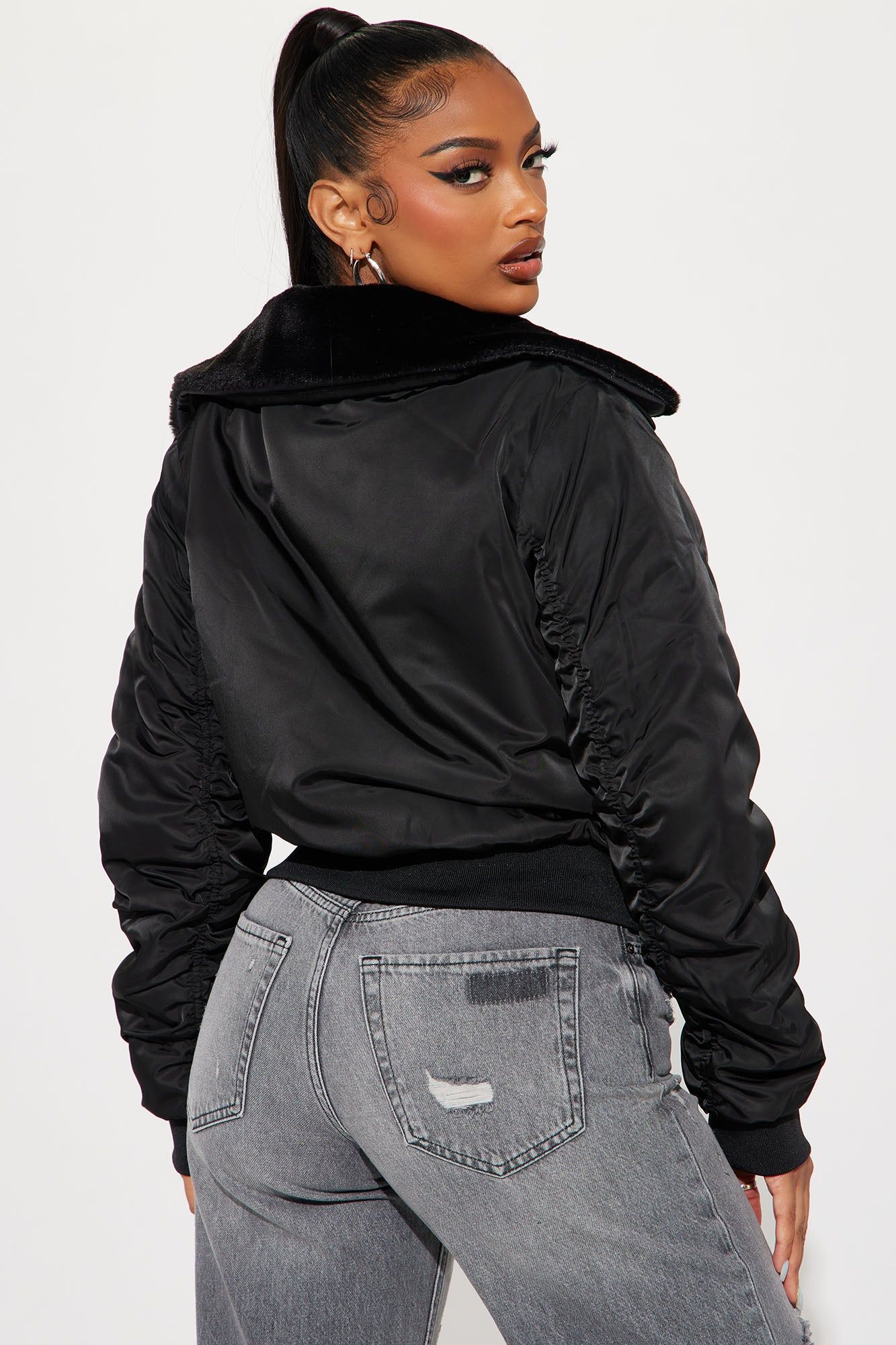 Let It Go Bomber Jacket - Black sold by Fashion Nova product image thumbnail 3