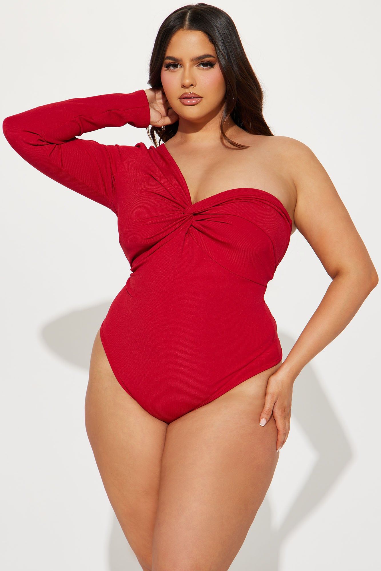 Cherry Bomb One Shoulder Bodysuit - Red sold by Fashion Nova product image thumbnail 5