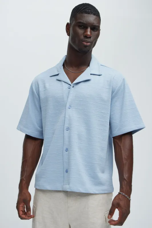 Reid Textured Shirt - Blue sold by Fashion Nova