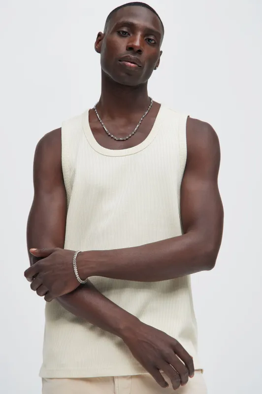 Kalel Textured Tank Top - Off White sold by Fashion Nova
