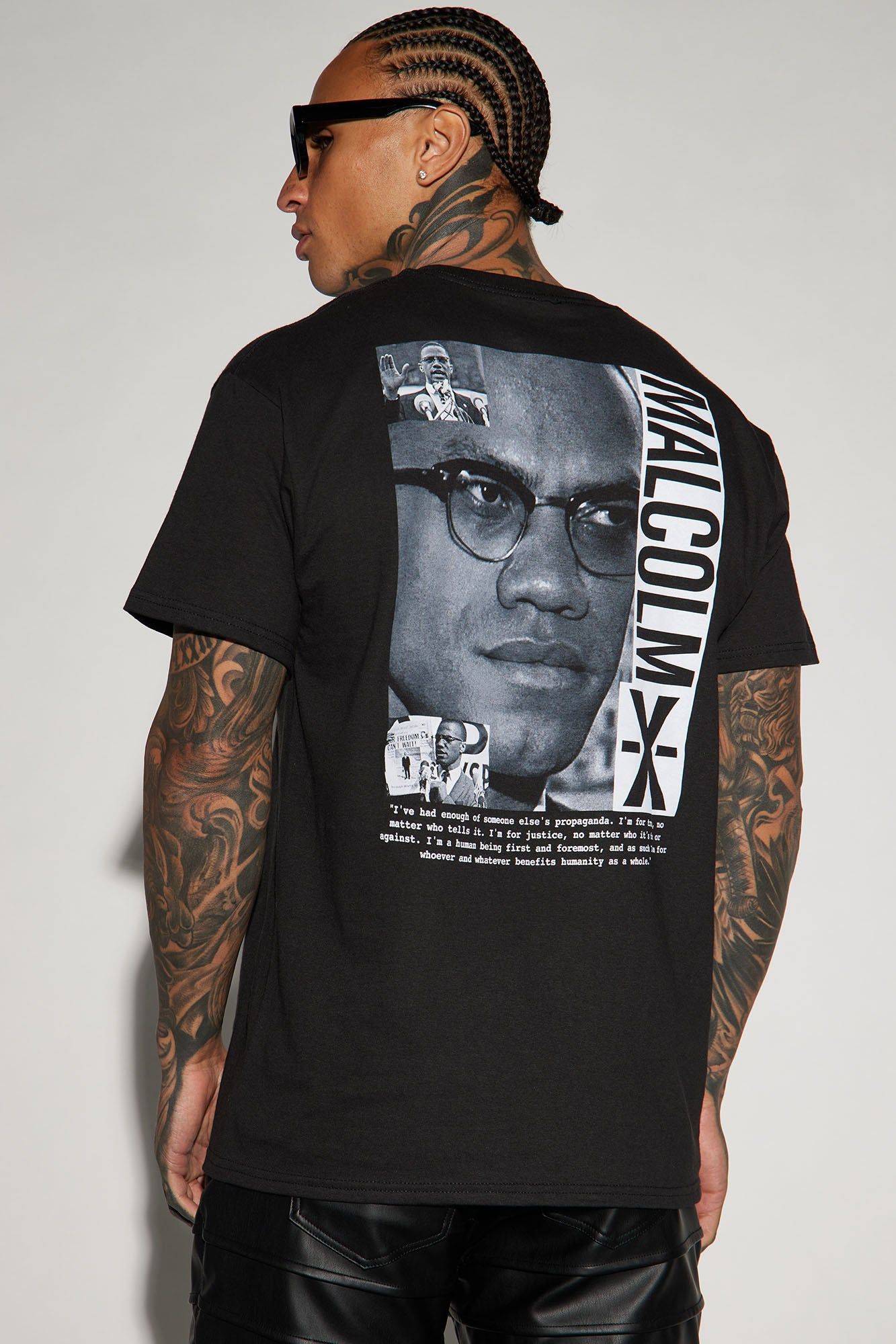 Malcolm X By Any Means Necessary Short Sleeve Tee - Black sold by Fashion Nova product image thumbnail 4