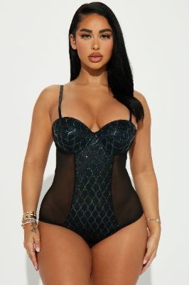 Shine For You Sequin Teddy - Black sold by Fashion Nova