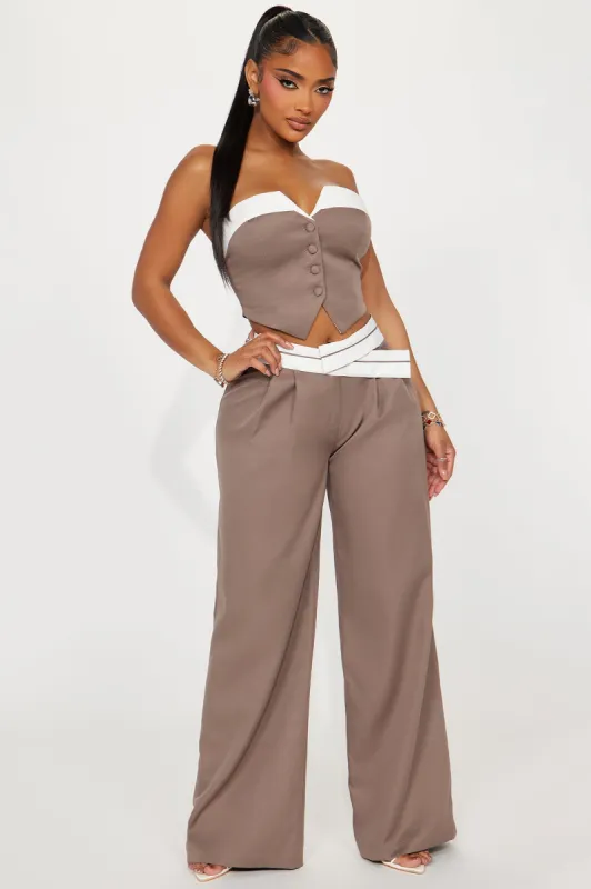 Office Babe Pant Set - Mocha sold by Fashion Nova