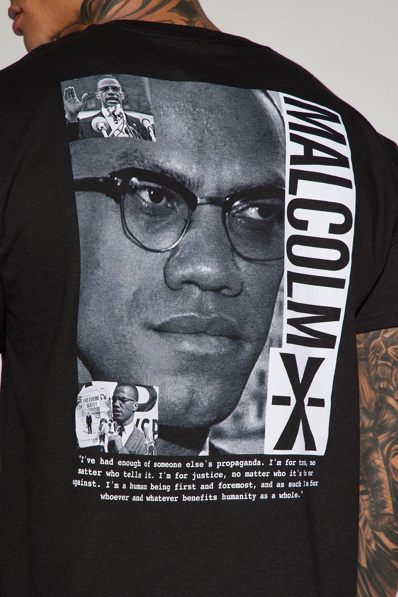 Malcolm X By Any Means Necessary Short Sleeve Tee - Black sold by Fashion Nova product image thumbnail 5