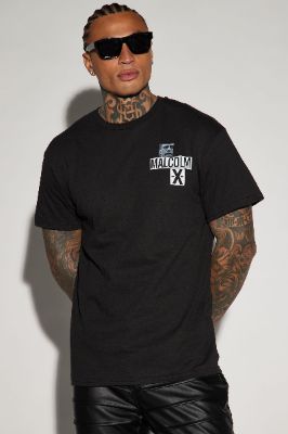 Malcolm X By Any Means Necessary Short Sleeve Tee - Black sold by Fashion Nova