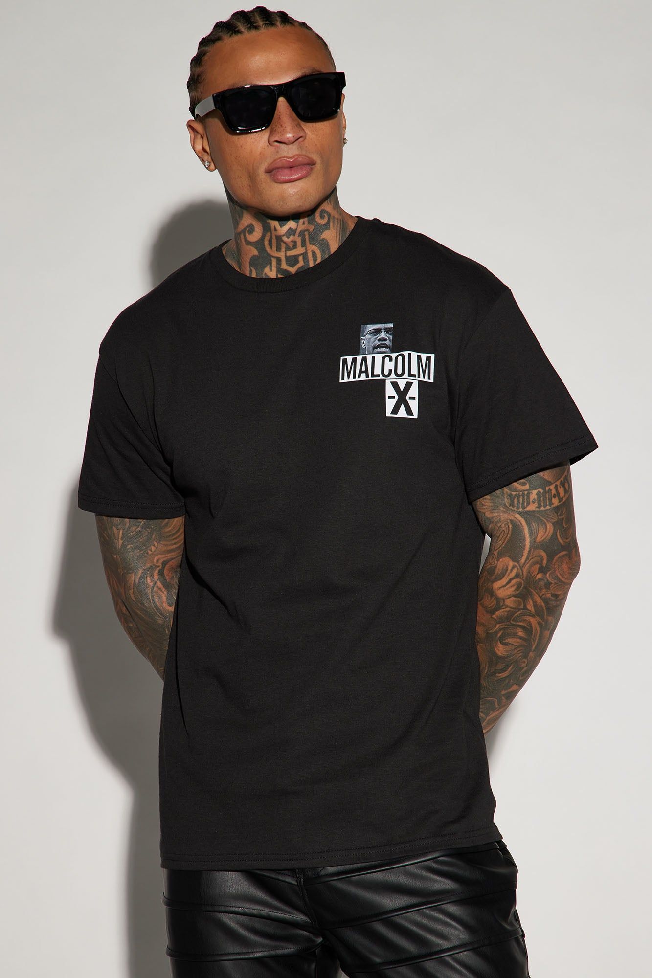 Malcolm X By Any Means Necessary Short Sleeve Tee - Black sold by Fashion Nova