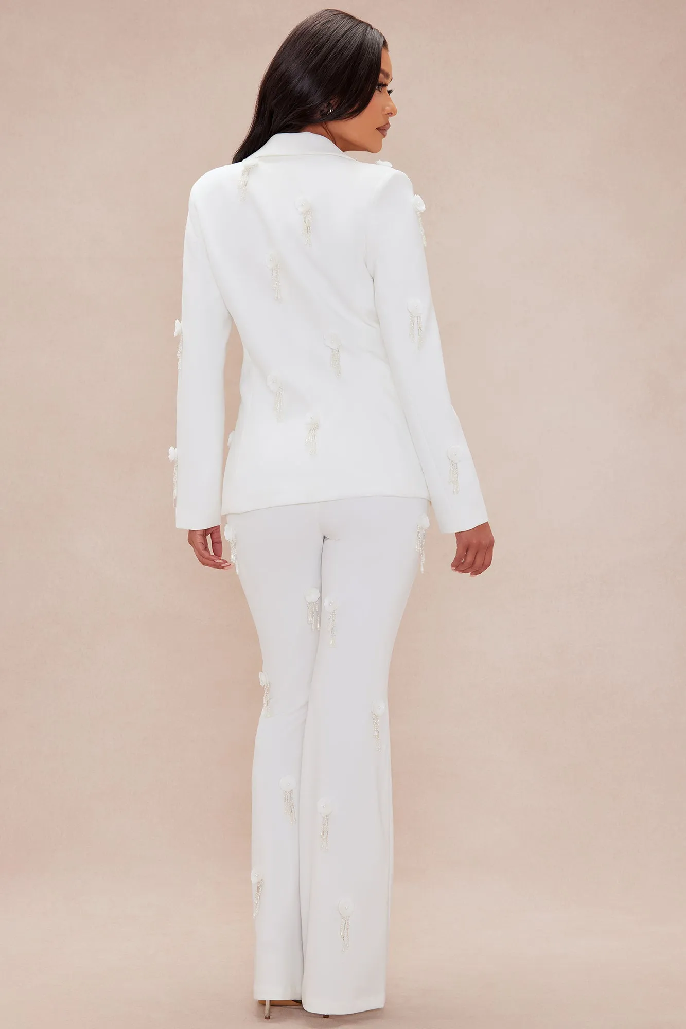 Mila Floral Embellished Blazer Suit Set- Ivory sold by Fashion Nova product image thumbnail 5