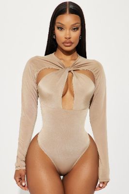 Don't Get It Twisted Bodysuit - Mocha sold by Fashion Nova
