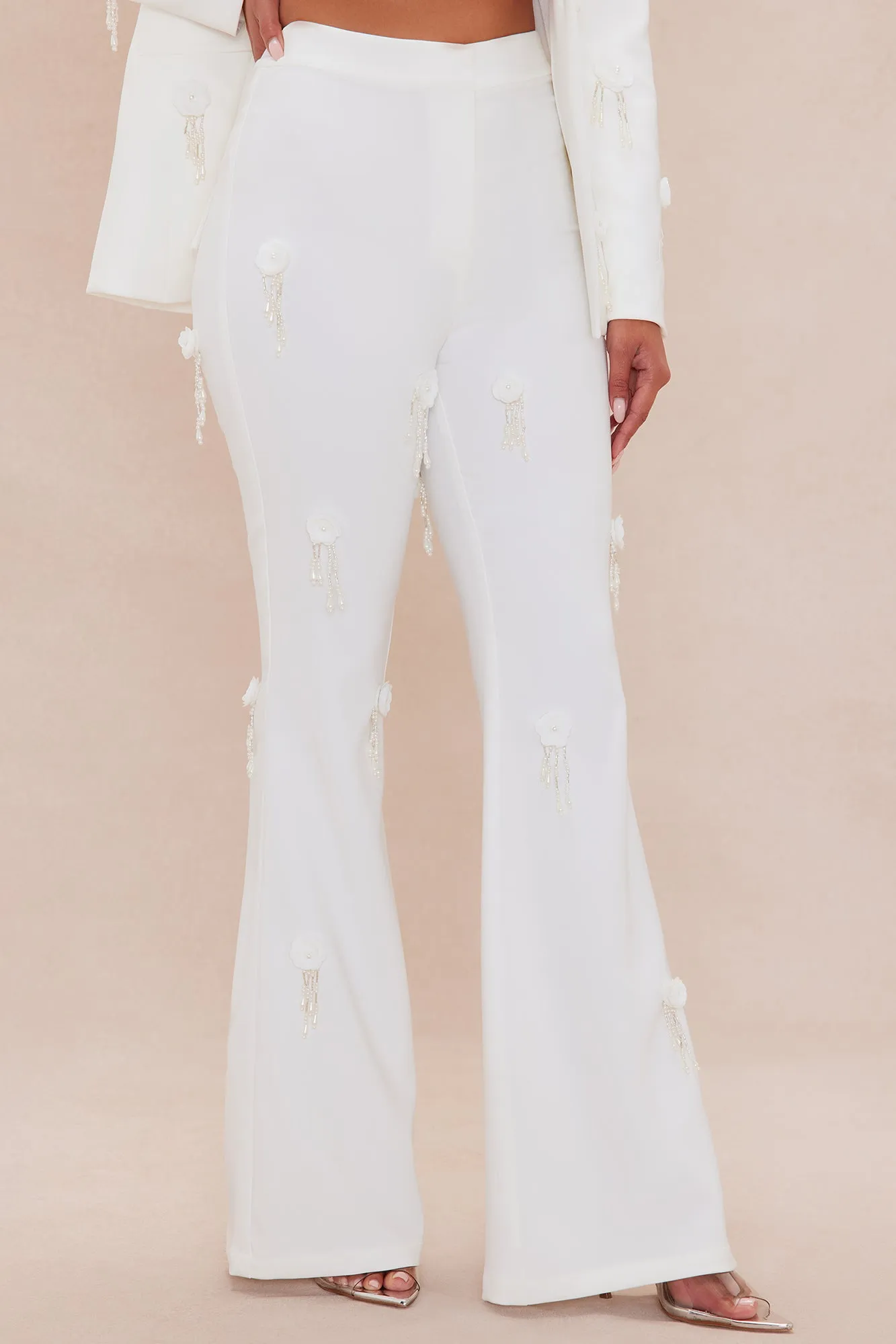 Mila Floral Embellished Blazer Suit Set- Ivory sold by Fashion Nova product image thumbnail 4