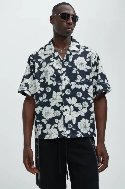 Zeke Floral Shirt - Black/White sold by Fashion Nova