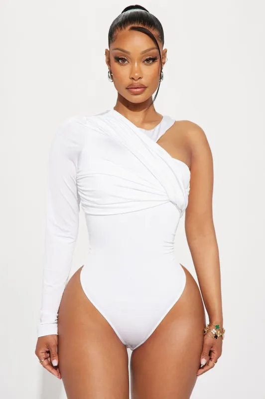 Milana One Shoulder Bodysuit - Ivory sold by Fashion Nova