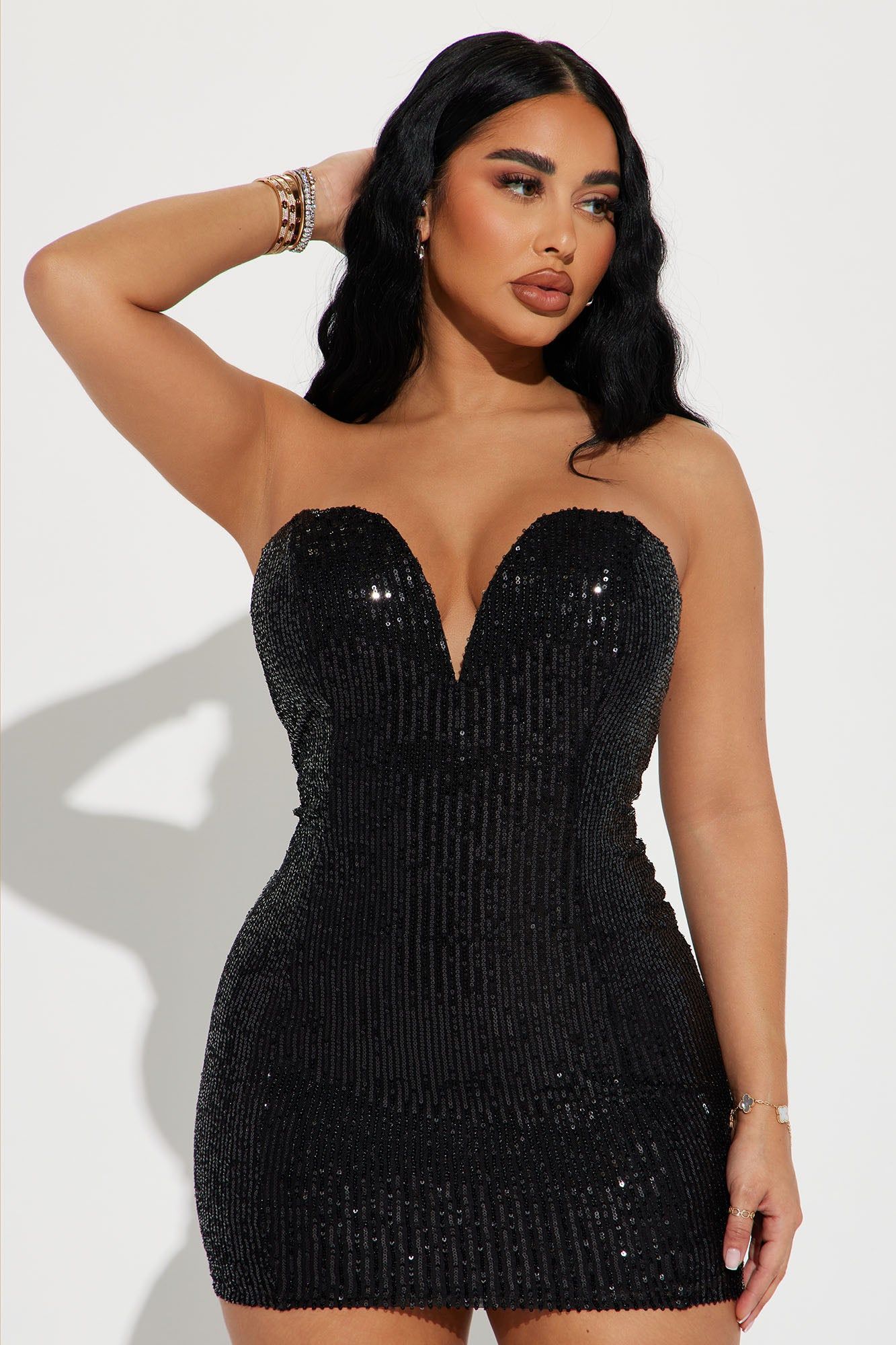 Giselle Sequin Micro Mini Dress - Black sold by Fashion Nova