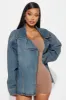 If You Wanna Denim Moto Jacket - Medium Wash sold by Fashion Nova