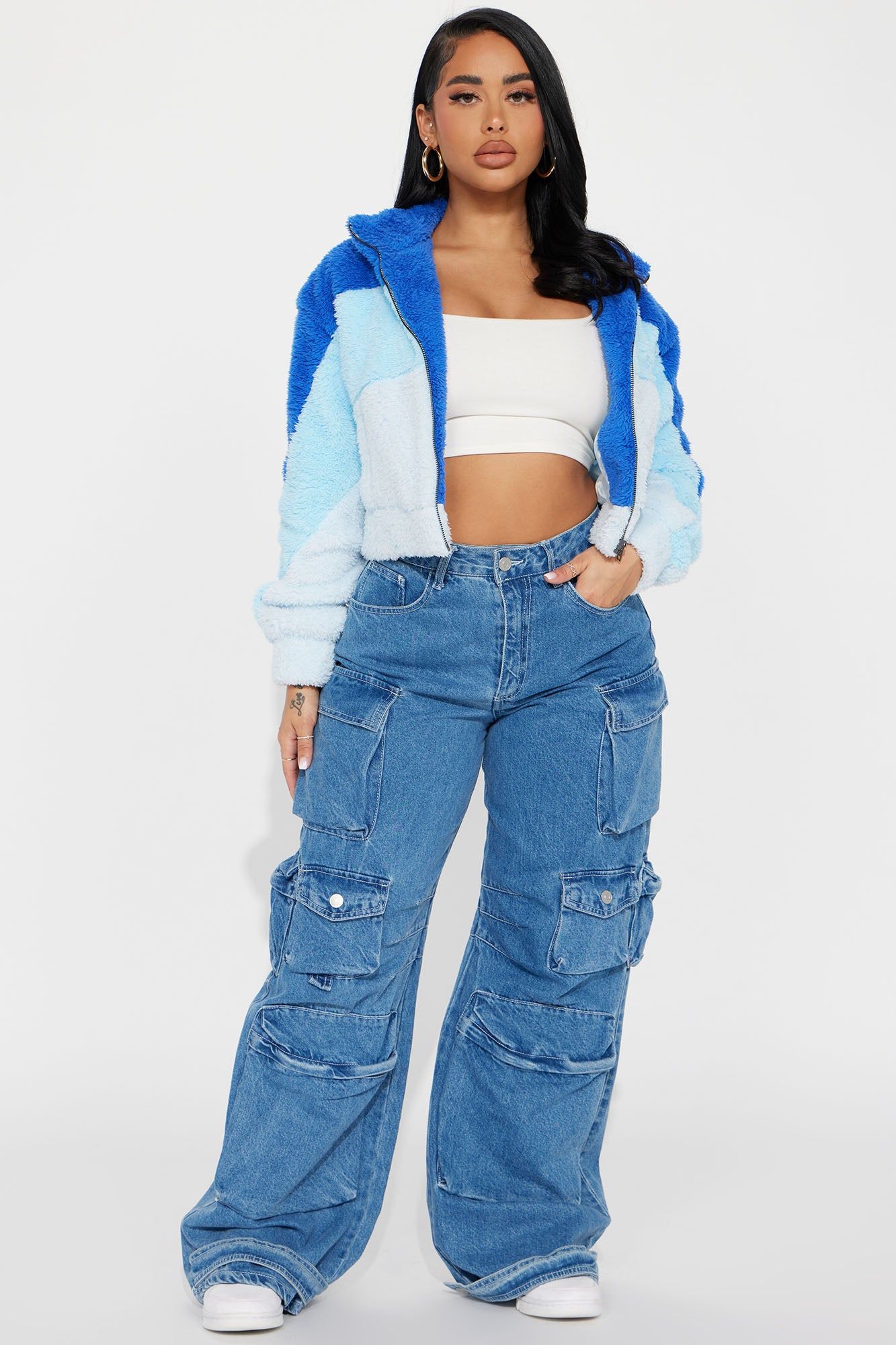 Cozy Little Teddy Jacket - Blue/combo sold by Fashion Nova product image thumbnail 2
