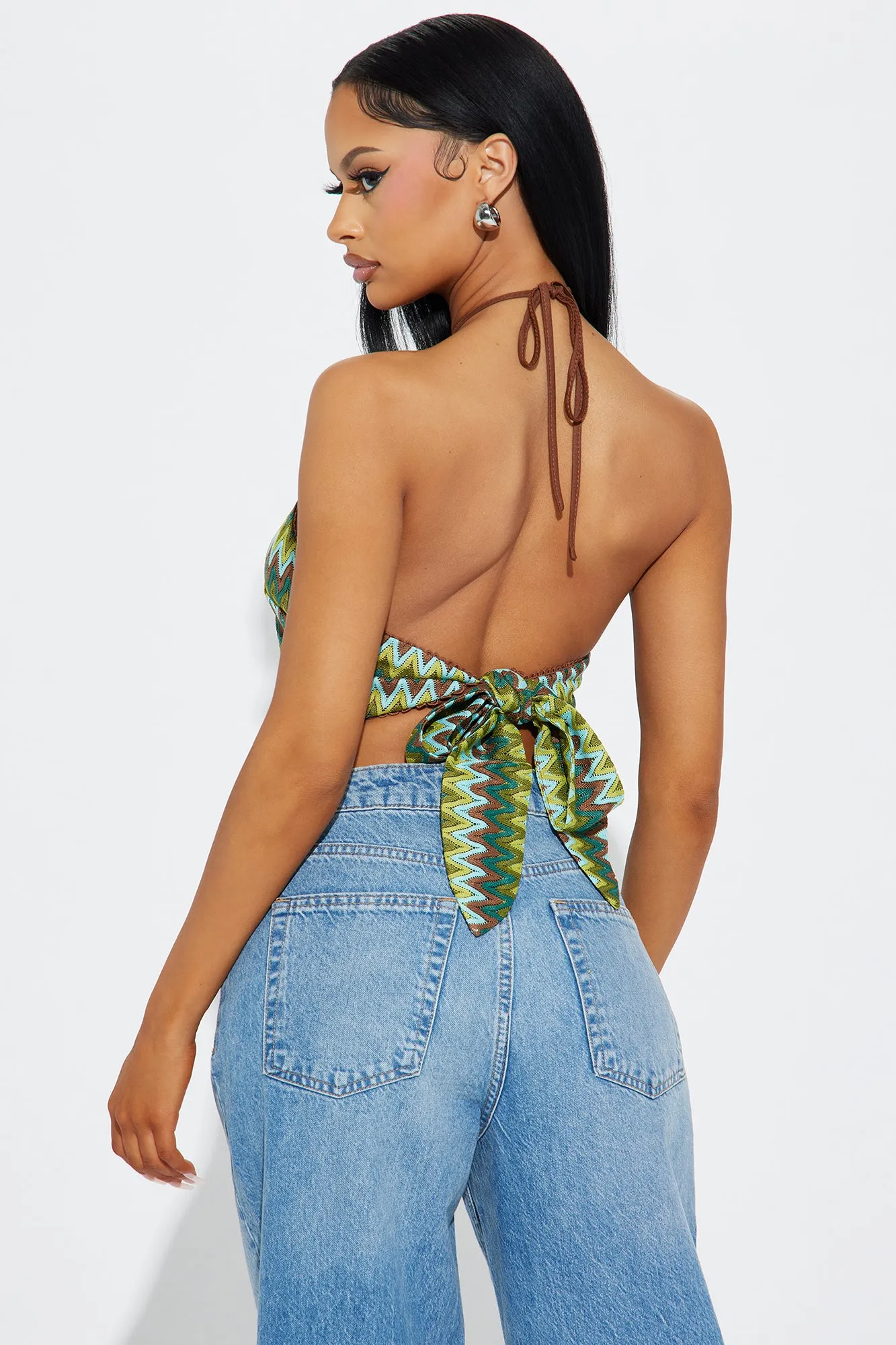 Miami Beach Halter Top - Green/combo sold by Fashion Nova product image thumbnail 3