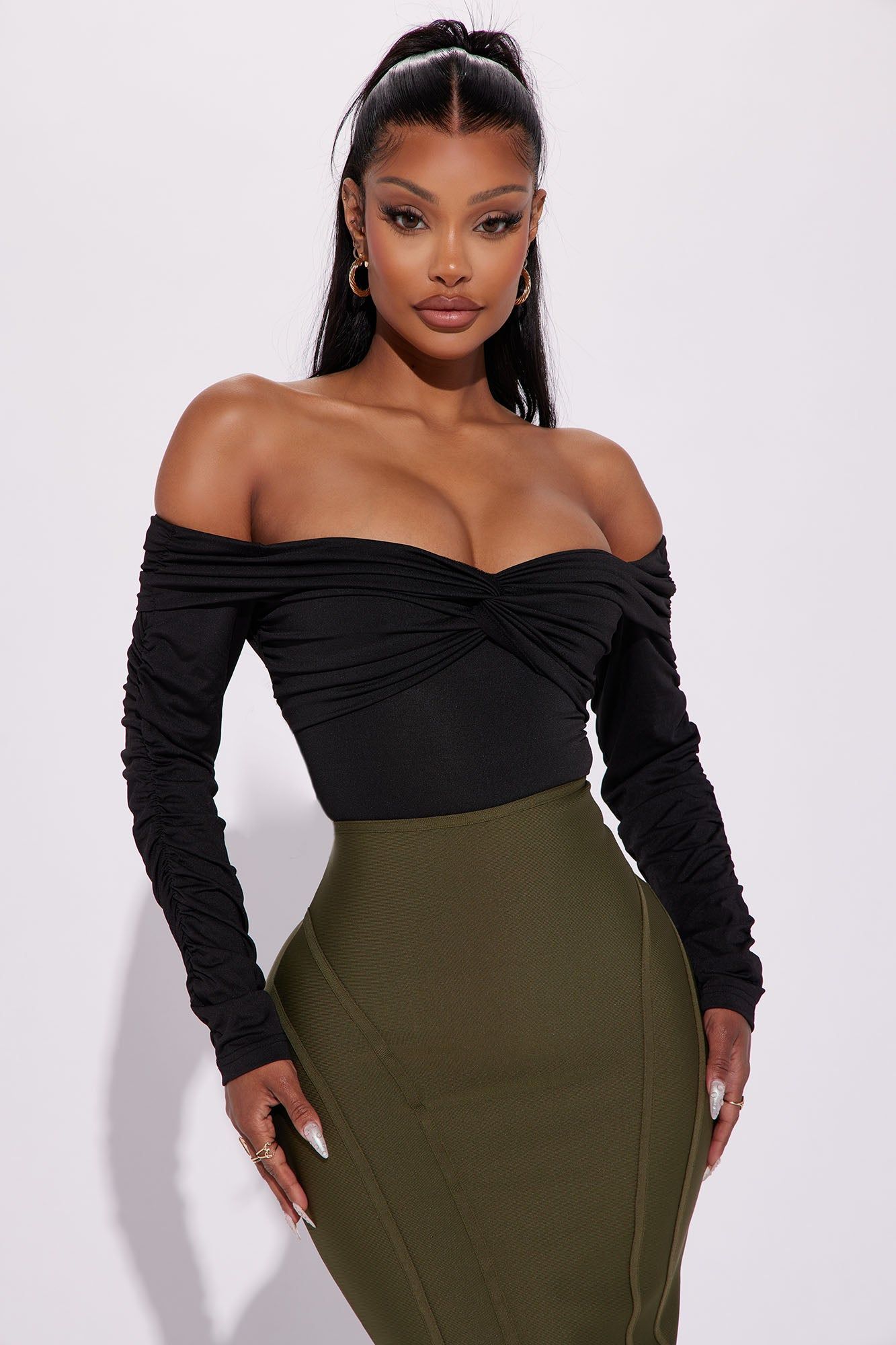 Nicolle Off Shoulder Bodysuit - Black sold by Fashion Nova product image thumbnail 3