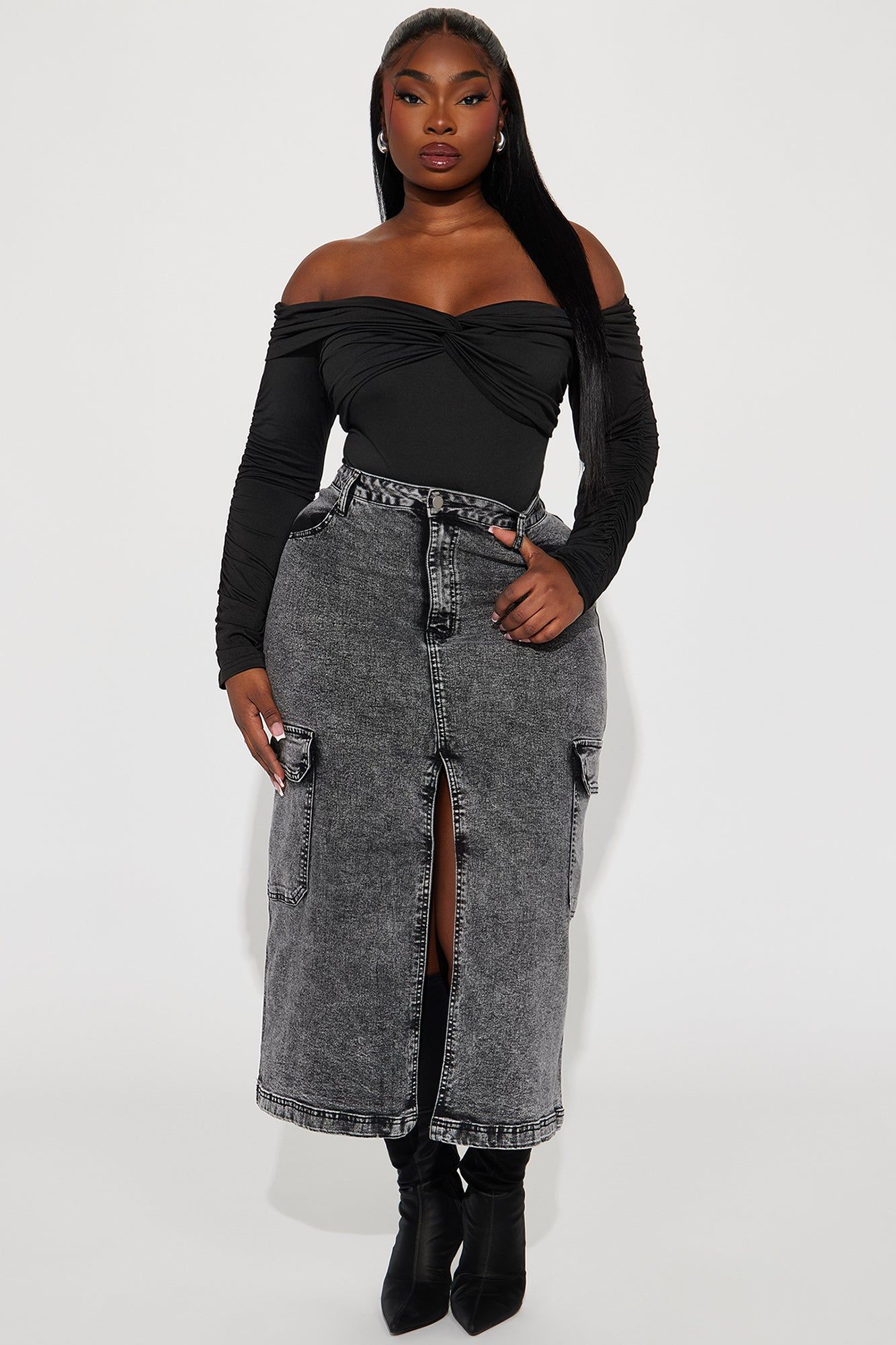 Nicolle Off Shoulder Bodysuit - Black sold by Fashion Nova product image thumbnail 6