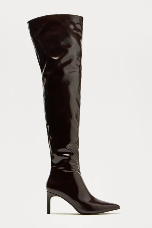 Never Leaving Thigh High Boots - Brown sold by Fashion Nova