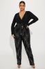 Shine For You Sequin Jumpsuit  - Black sold by Fashion Nova