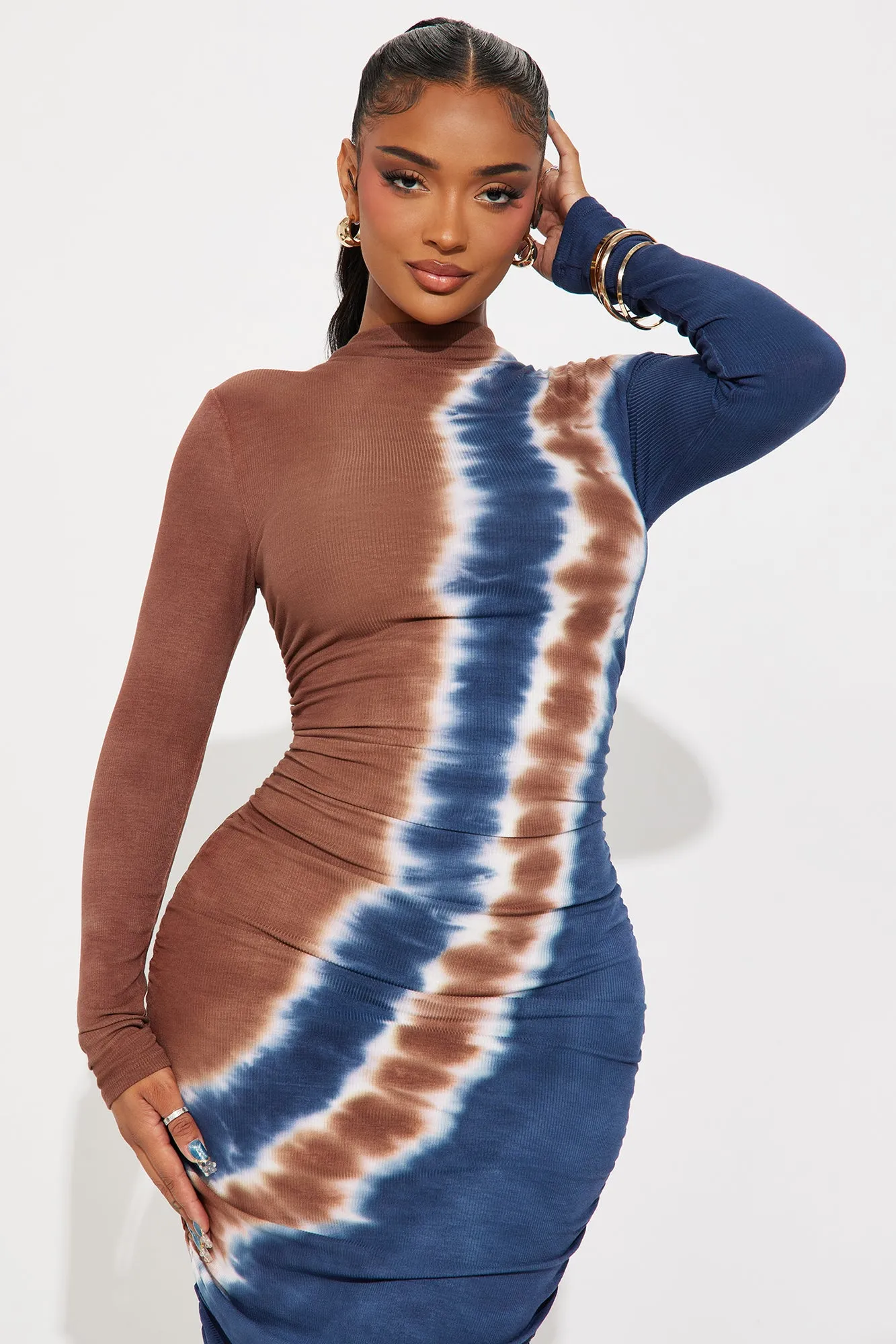 In Her Element Ribbed Maxi Dress - Blue/combo sold by Fashion Nova product image thumbnail 2