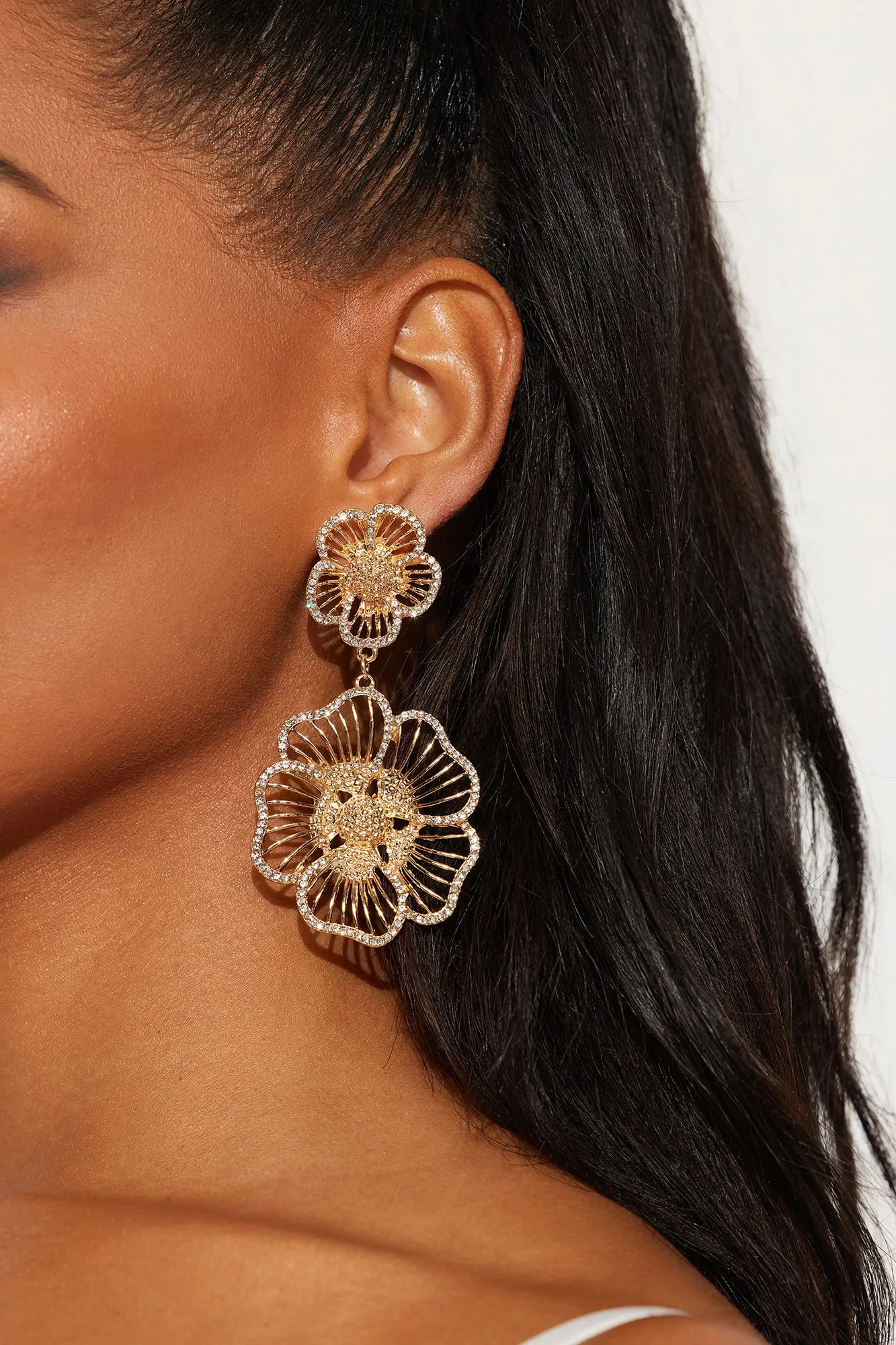 Delightful Flower Earrings - Gold sold by Fashion Nova